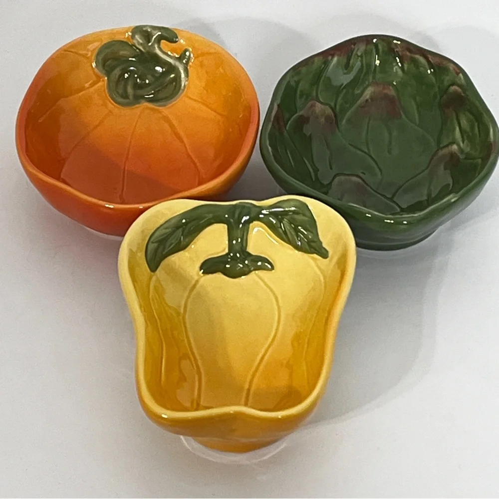 Williams Sonoma Jardin Potager Vegetable Collection Condiment Dipping Bowl Set
